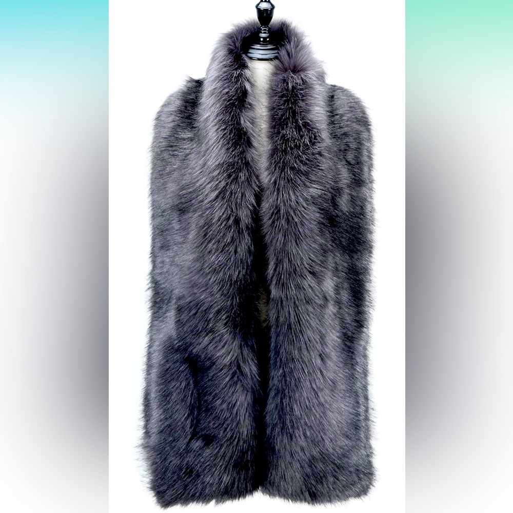 Faux Fur Stole - Grey